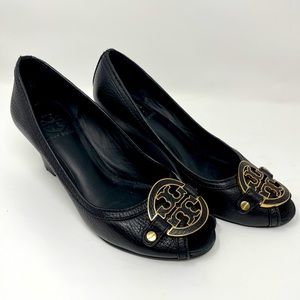 Tory Burch Amanda Open Toe Wedge size 6.5
